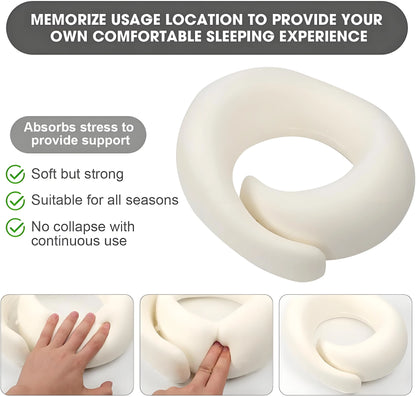 Memory Foam Travel Neck Pillow | 360° Support for Airplane Office Car | Ergonomic Comfort for Long Trips & Commutes