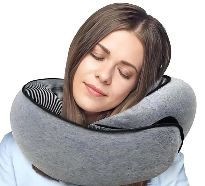 Memory Foam Travel Neck Pillow | 360° Support for Airplane Office Car | Ergonomic Comfort for Long Trips & Commutes